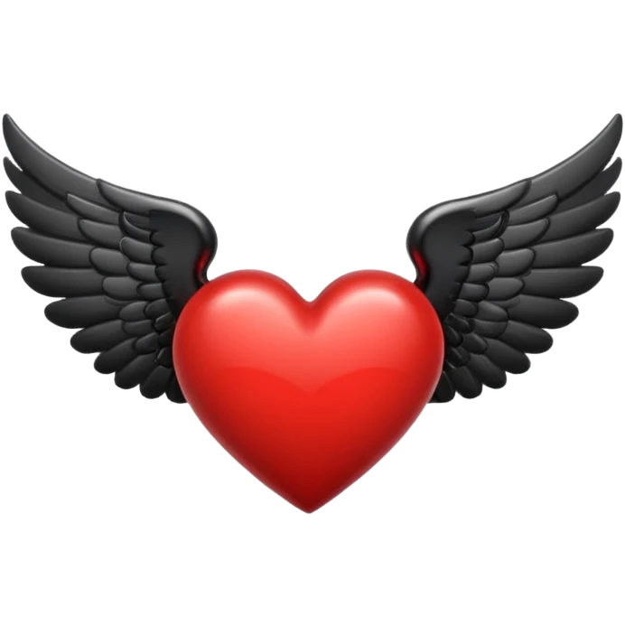 heart with black angel wings emoji