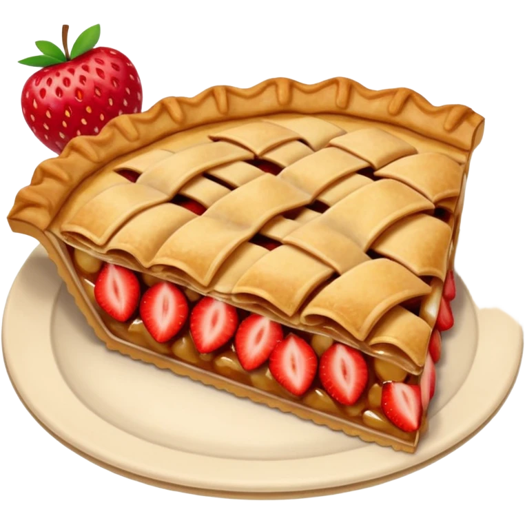 Apple pie emoji with slice strawberry above the cake  emoji