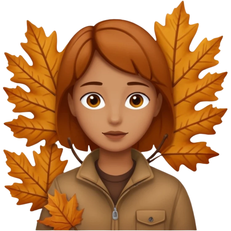  Brown autumn on hand emoji