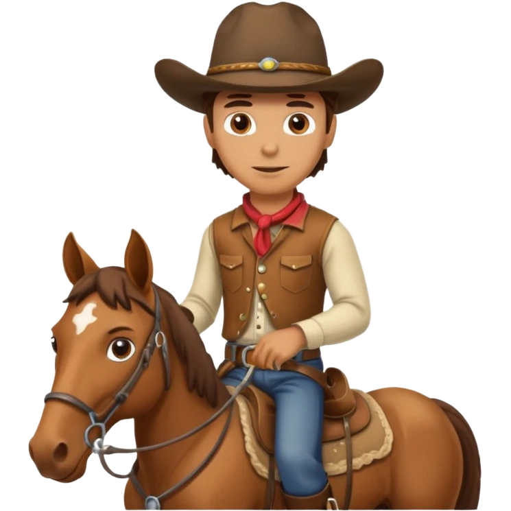 A realistic cowboy riding a horse emoji