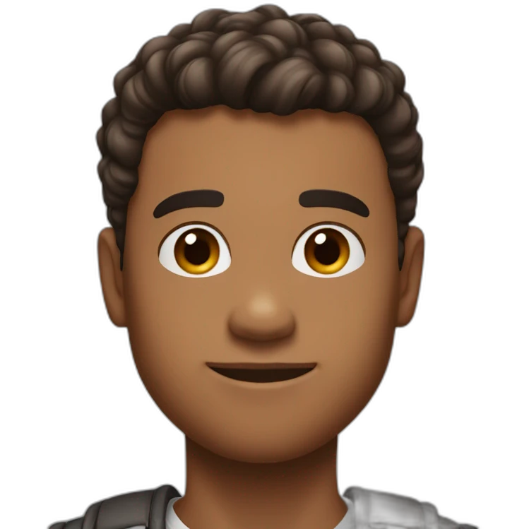 I want you to generate a pixar style man, of 18 years old, mid fade cut and with light brown skin color  emoji