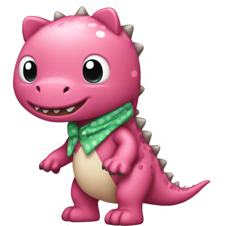 Dino with hello kitty clothes emoji