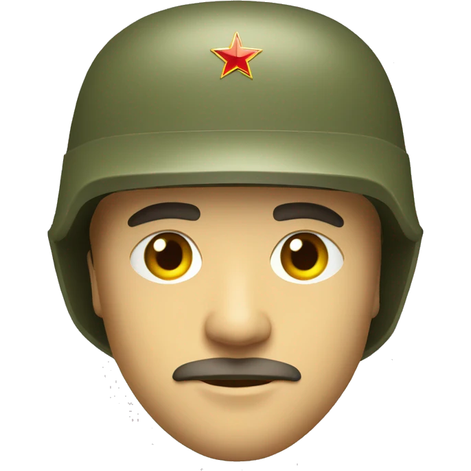ussr soldier serious with military helmet emoji