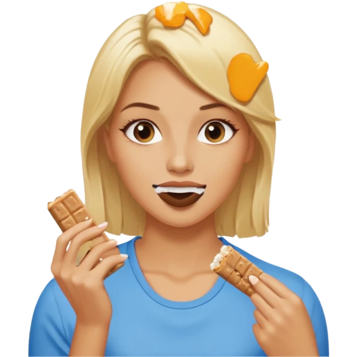 lady eating protein bar emoji