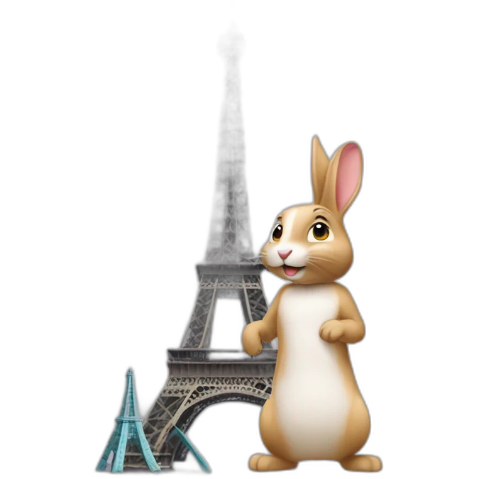 Rabbit and Eifel Tower emoji