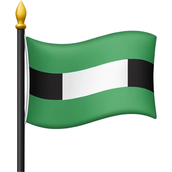 I want a flag as a emoji its made by three colours white green and black emoji