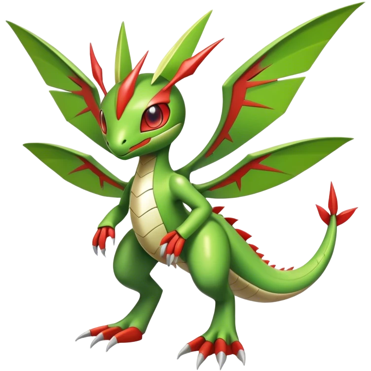 Cute Cool Edgy Shiny Futuristic Ethereal Legendary Kartana-Digimon-Flygon-hybrid full body emoji