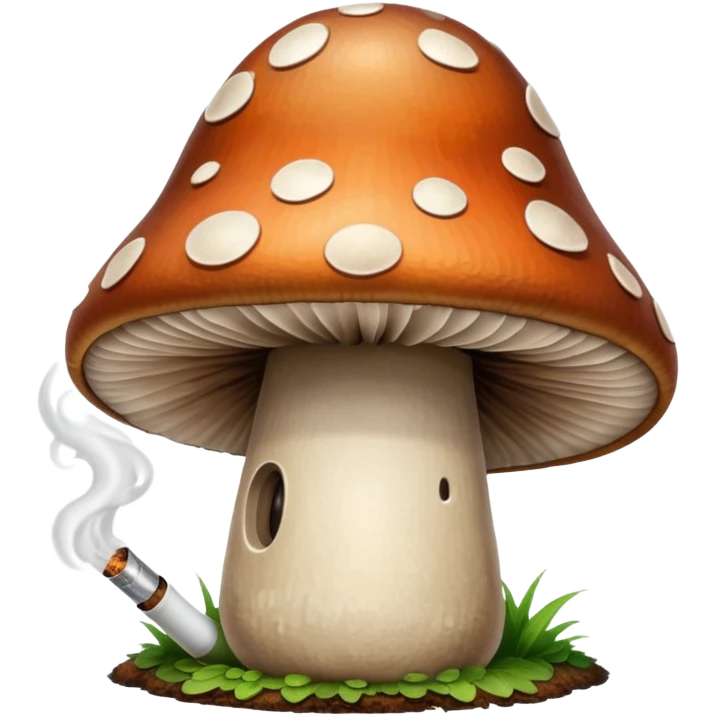 A mushroom smoking ￼ emoji