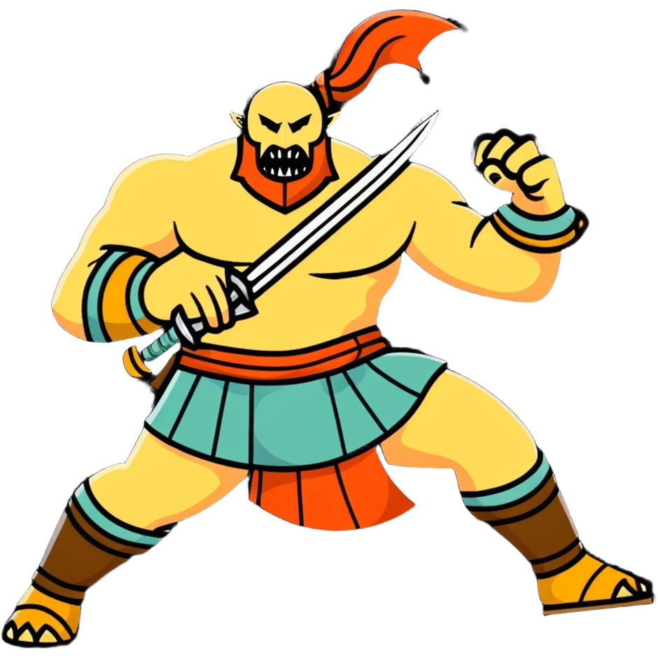 Beowulf heroic warrior fighting monster emoji