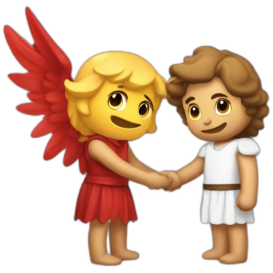 Ángel y demonio enamorado emoji