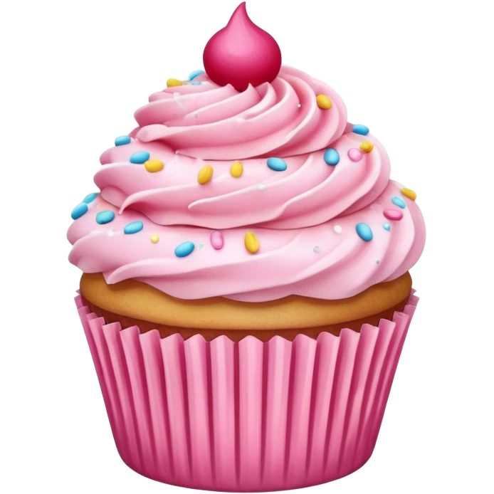 Cupcake with pink icing emoji