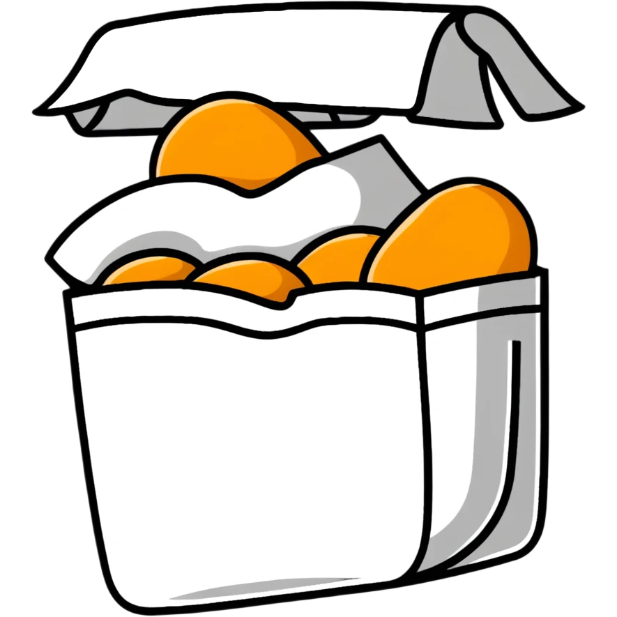 cartoon sticker of a chicken nugget emoji