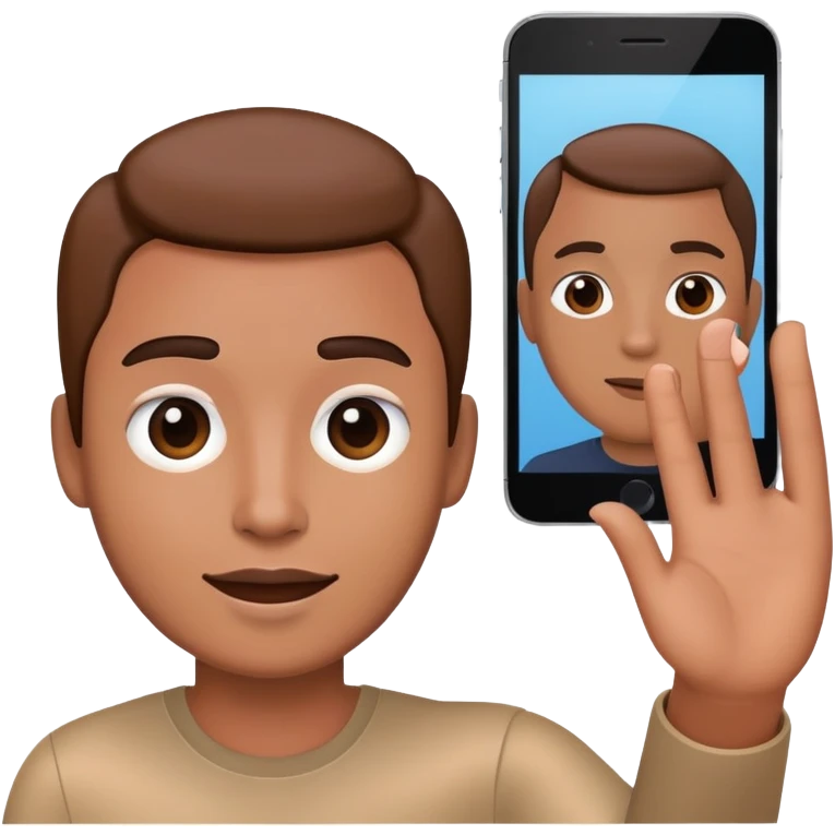 smartphone taking a selfie emoji