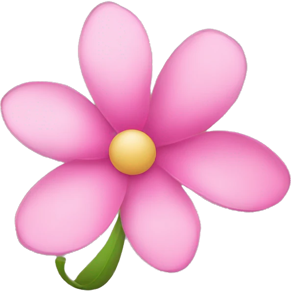 simple pink flower left curve with petals emoji