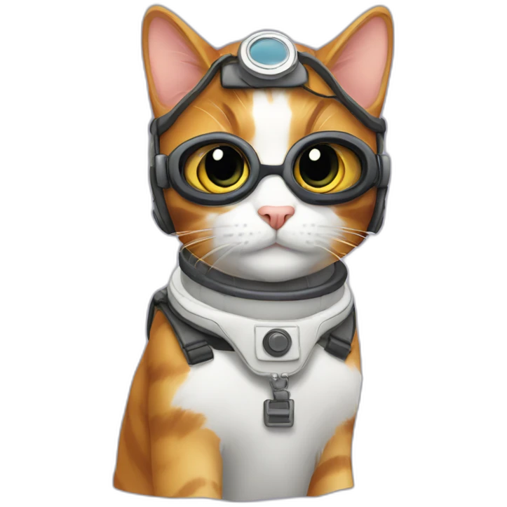 calico cat with black eye mark as pilot emoji