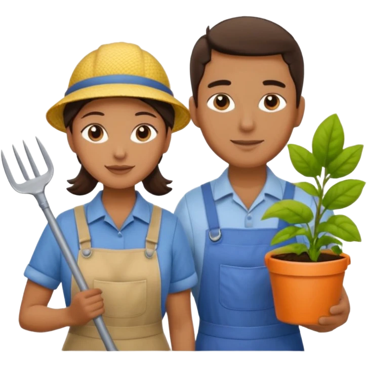 Couple, she is a housekeeper and him is a gardener/maintenance emoji