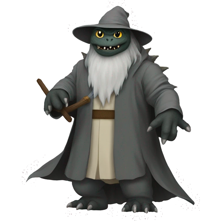 Godzilla dressed as Gandalf emoji