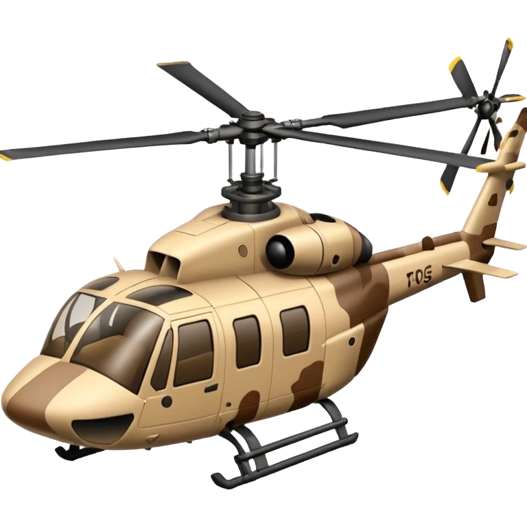 Desert camo helicopter with cannon emoji