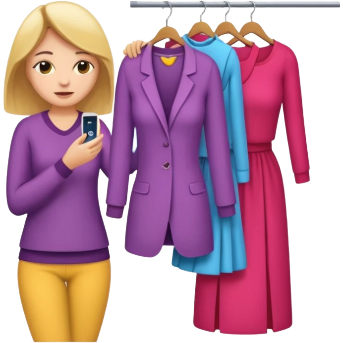 woman trying on clothes emoji