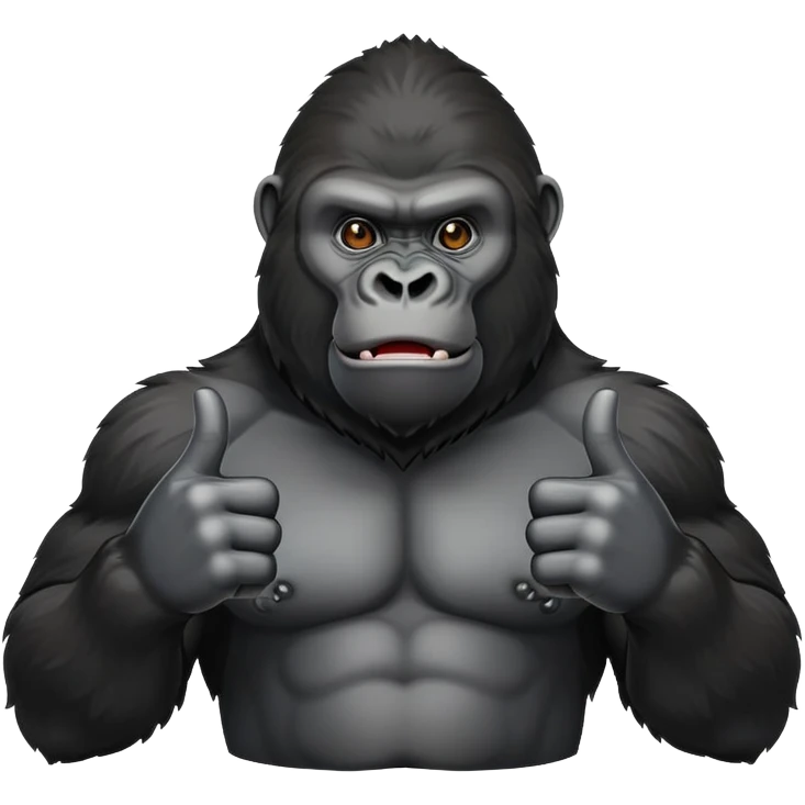 Gorilla with two middle fingers up emoji