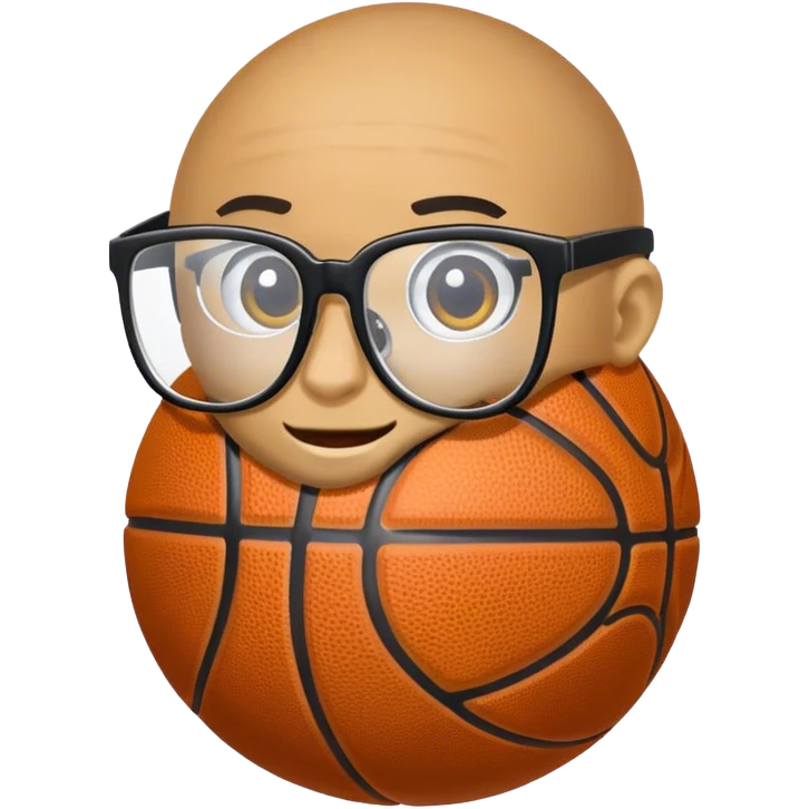 Basketball with glasses emoji