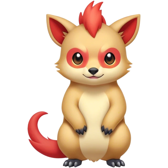 Cool cute edgy kawaii Quilava-animal-creature-hybrid full body emoji