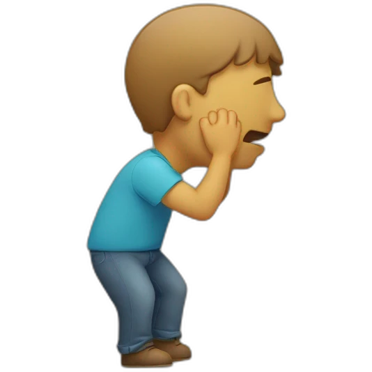 a man knocking on a wall with his head emoji