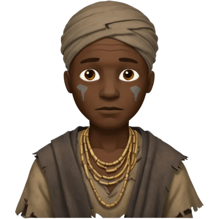 ancient africa man, tattered emoji