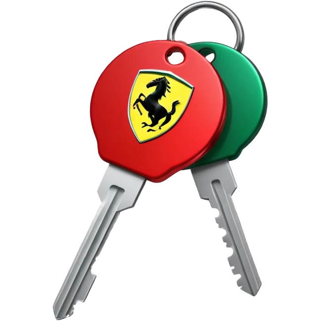 red Ferrari key with a green background emoji