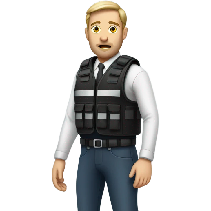 man standing with stab vest  emoji
