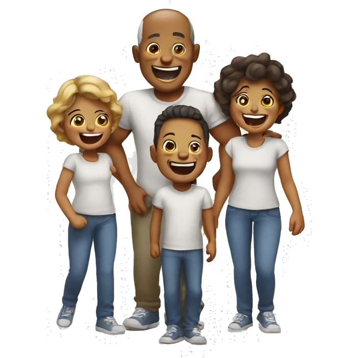 laughing family
 emoji
