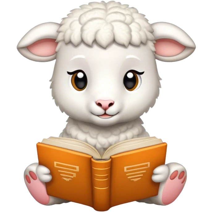 Lamb reading a tiger book emoji