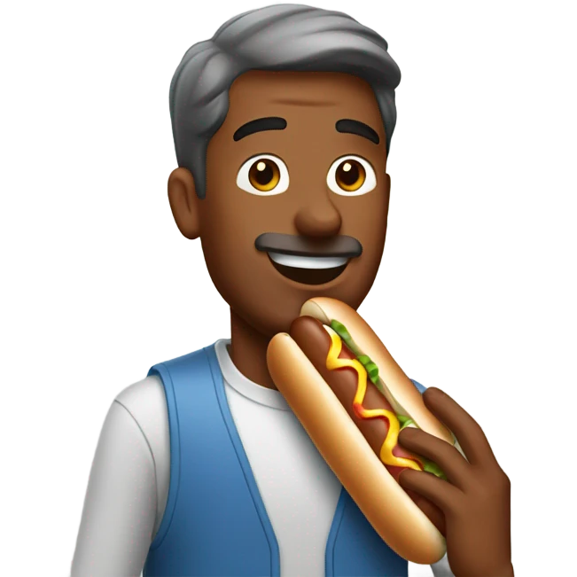 guy glazing a hot dog emoji