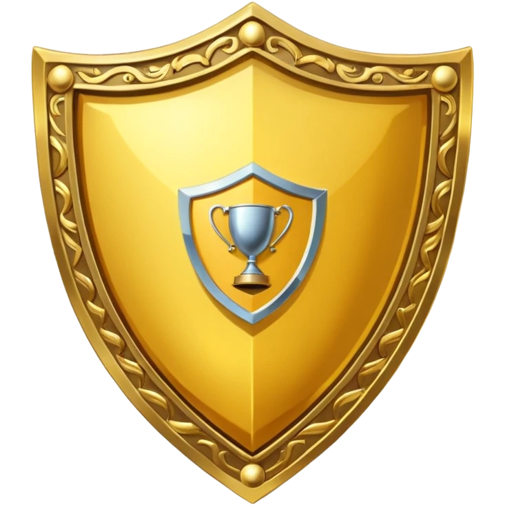 Gold shield with trophy emoji