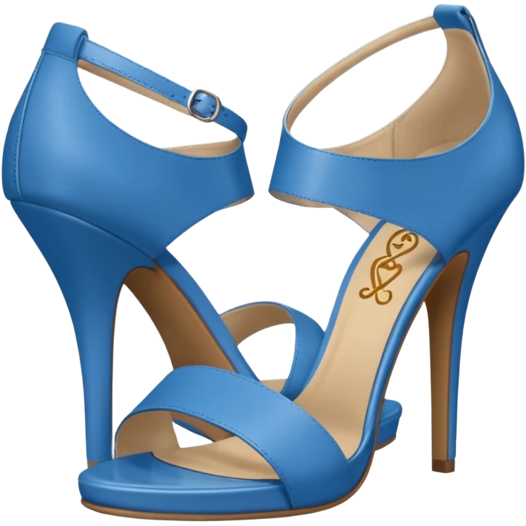 womens Fabulicious brand blue sandals emoji