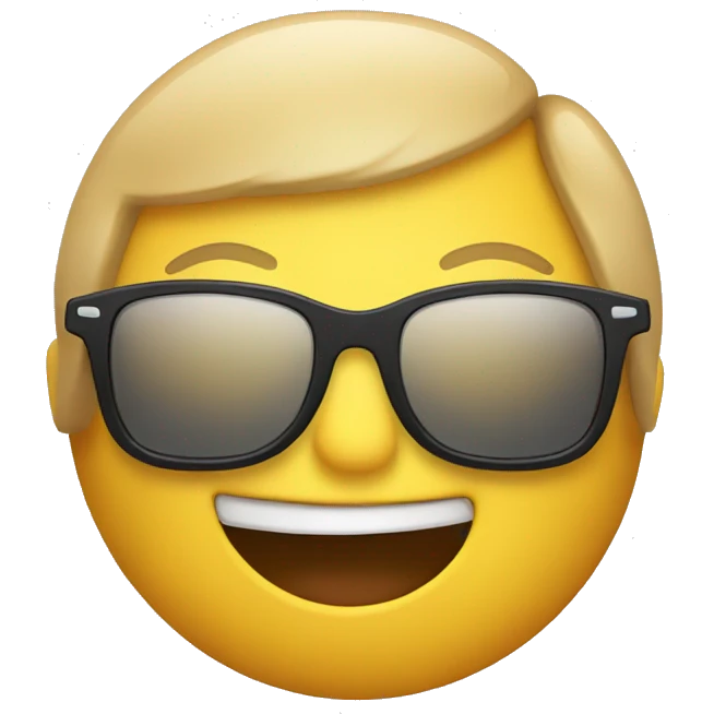 Emoji with sunglasses giving a wink emoji