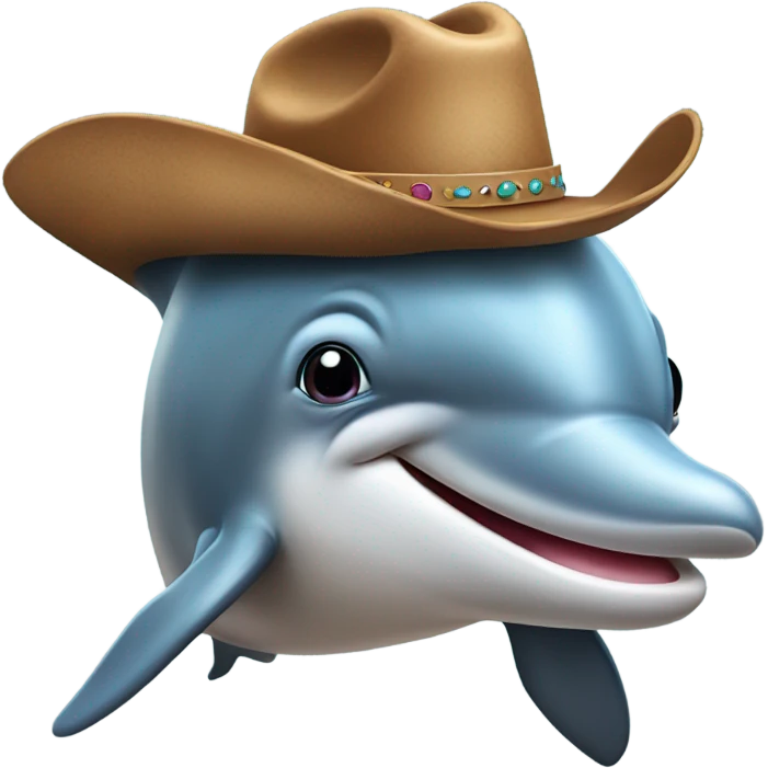 Dolphin wearing cowboy hat emoji