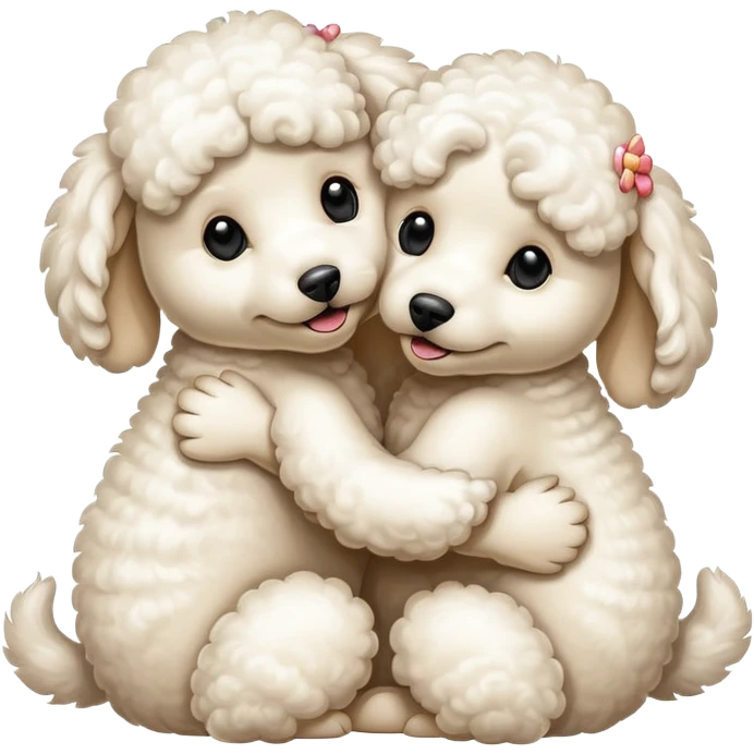 Poodles hugging eachother emoji