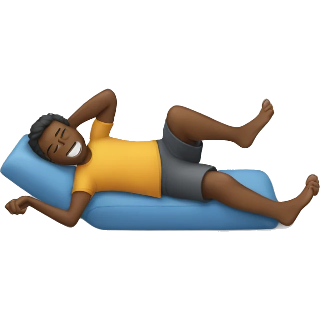 Person laying down with feet kicked back emoji