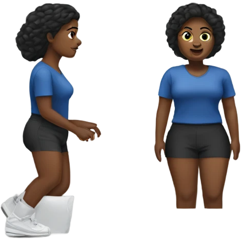Black heavy set amputee women with one missing leg below the knee  emoji