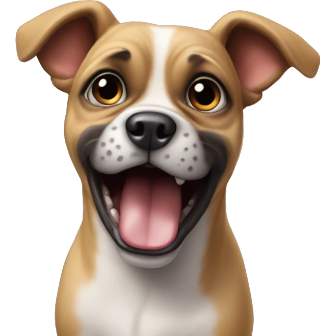 Petit Brabançon dog with a protruding fang emoji