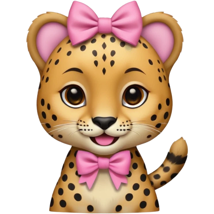 Cheetah with pink  bow emoji