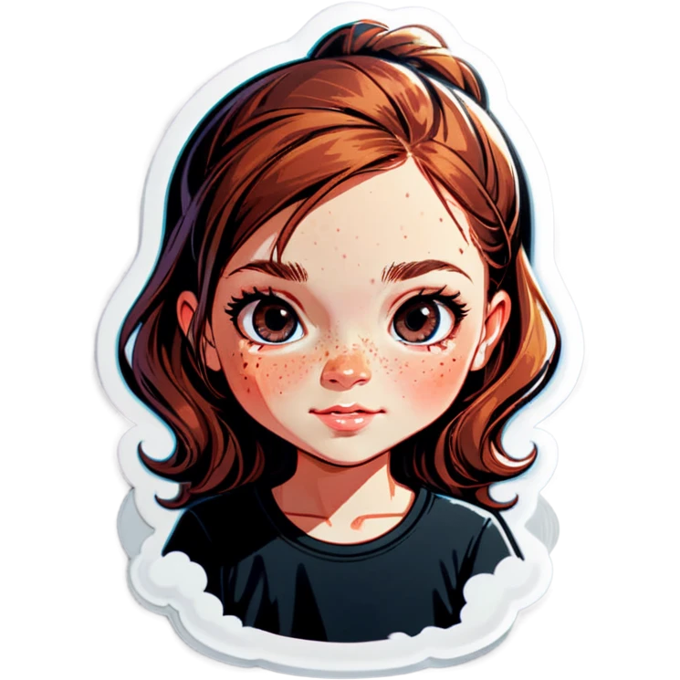 freckled girl in black shirt emoji