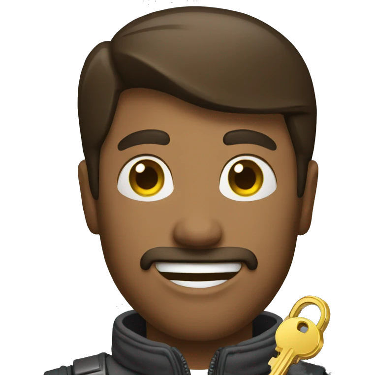 man with a key in his hand emoji