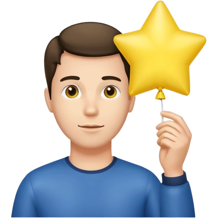 man holding star yellow balloon  emoji
