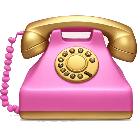 pink and gold phone emoji