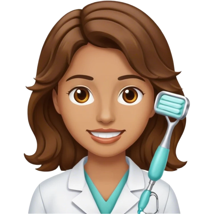 Dentist with brown wavy hair  emoji