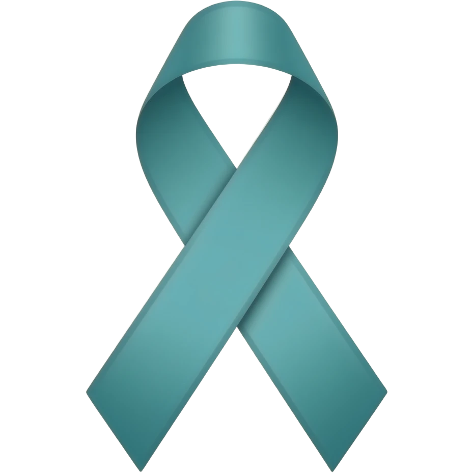 Teal cancer ribbon emoji