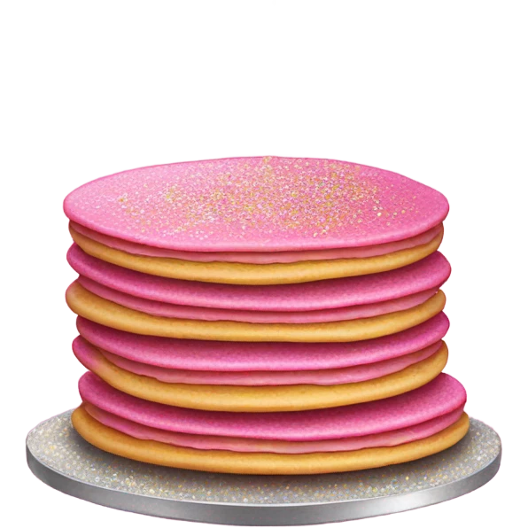1 stack of pancakes that are pink with glitter  emoji