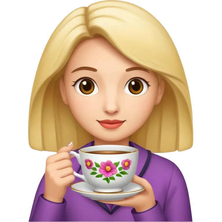 woman holding teacup emoji